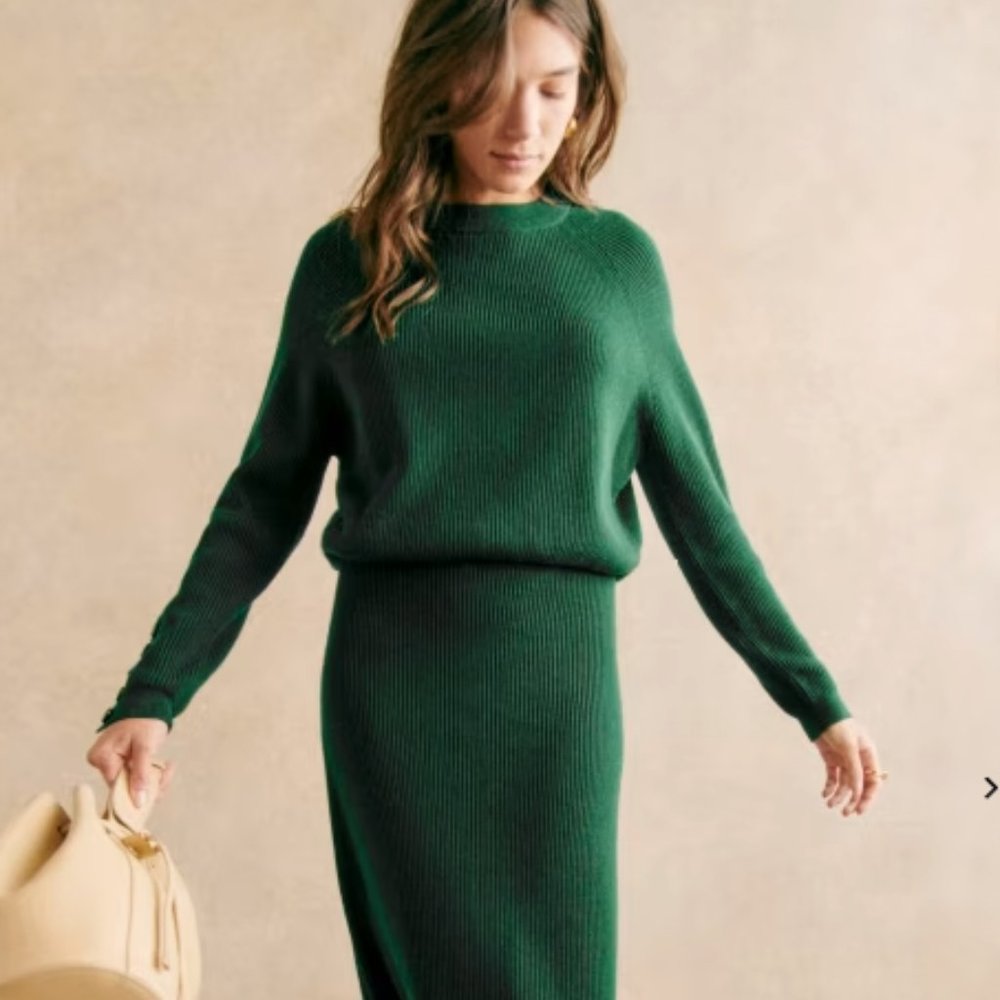 Sezane Sami jumper in bottle green size S